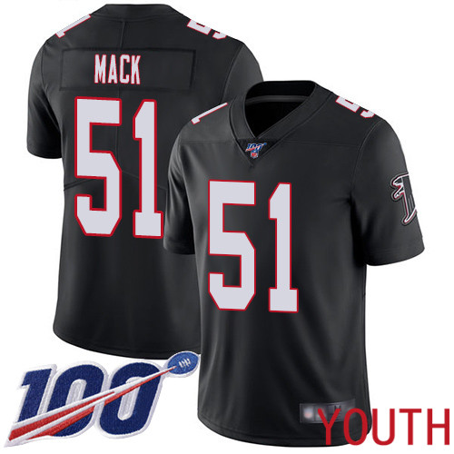 Atlanta Falcons Limited Black Youth Alex Mack Alternate Jersey NFL Football 51 100th Season Vapor Untouchable